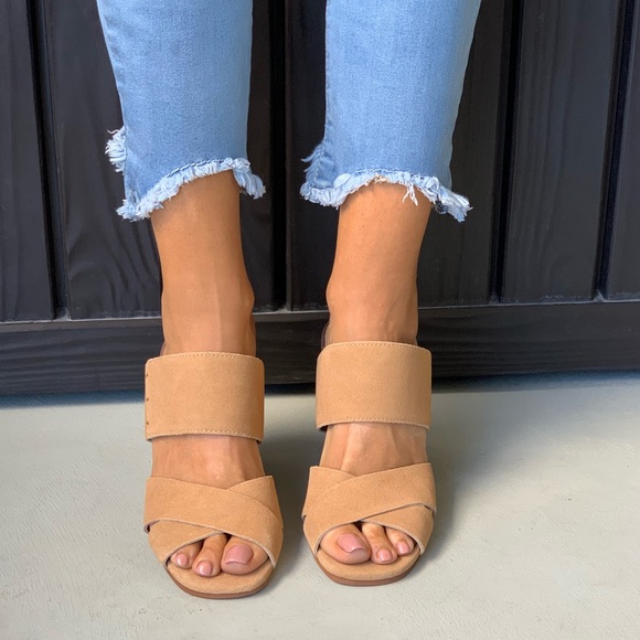 Distressed Suede Crisscross Chic Wedge Sandals - Picture 3 of 8